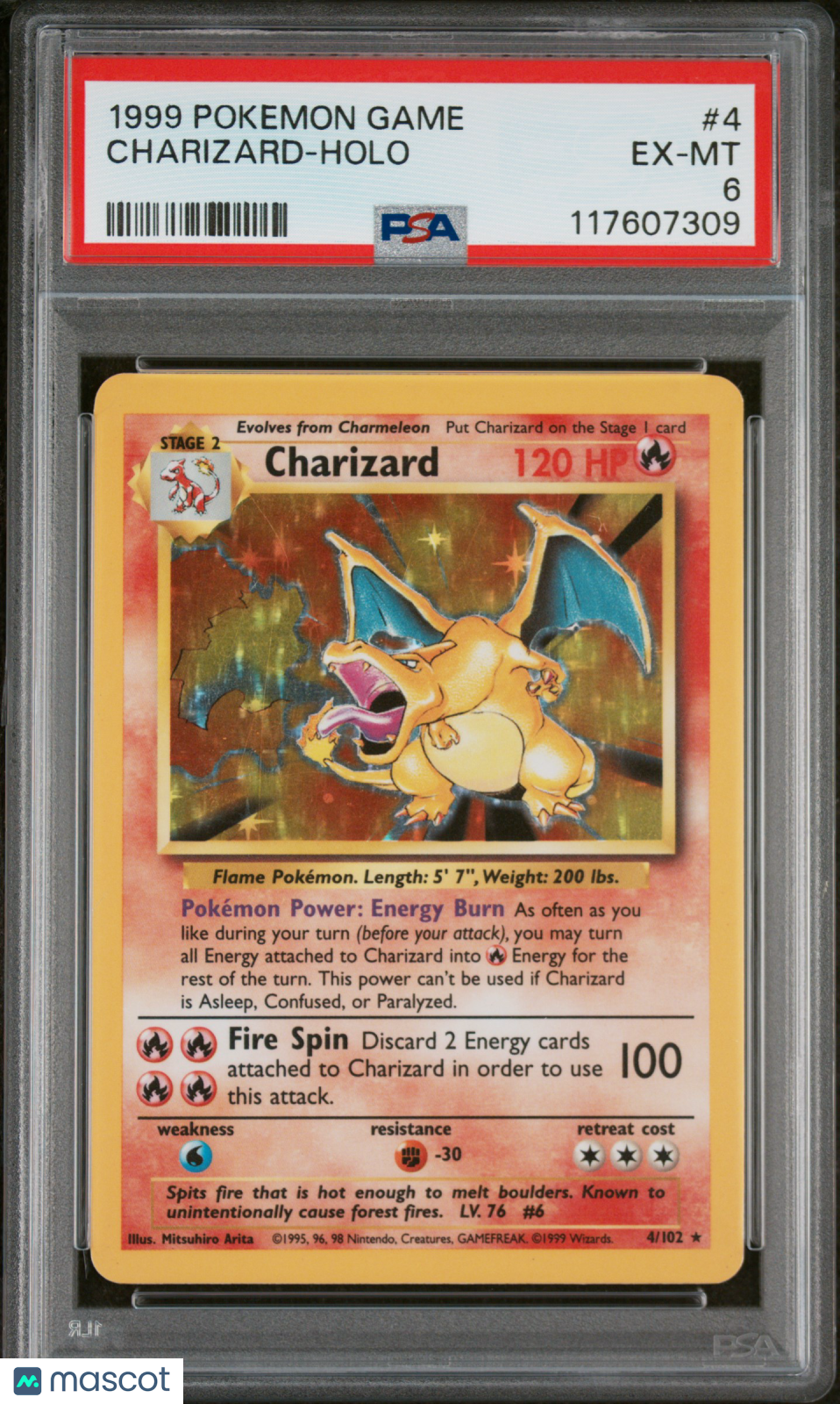 1999 Pokemon Game Charizard #4 PSA 6