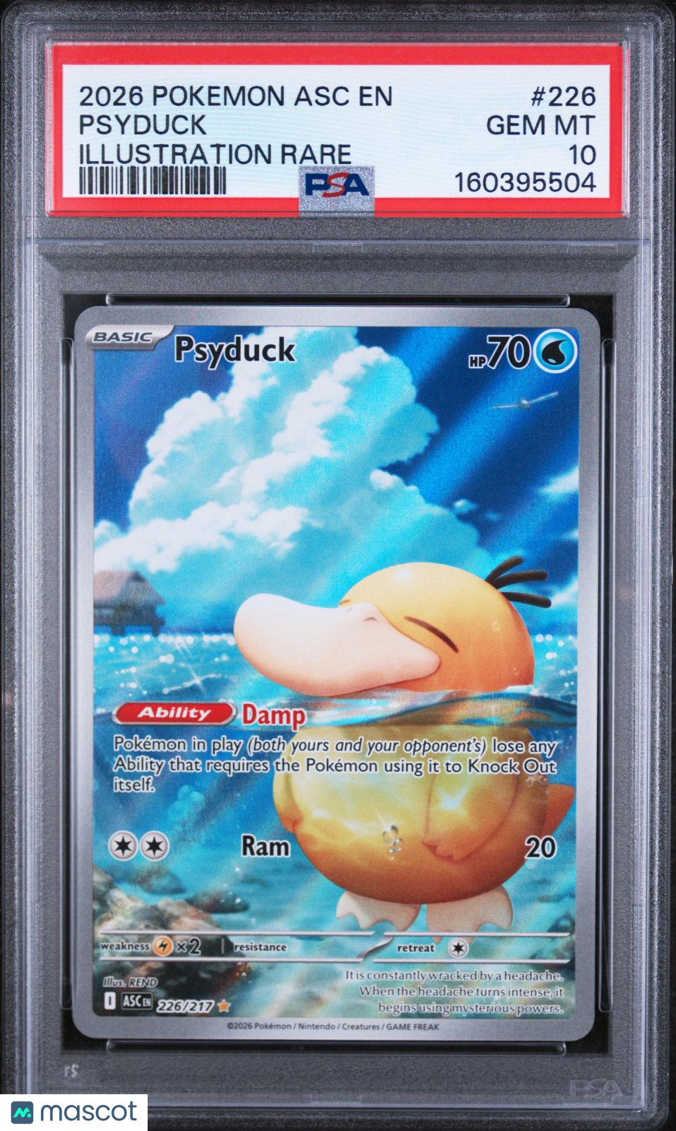 2026 Pokemon Asc EN-Ascended Heroes Psyduck #226 Illustration Rare PSA 10
