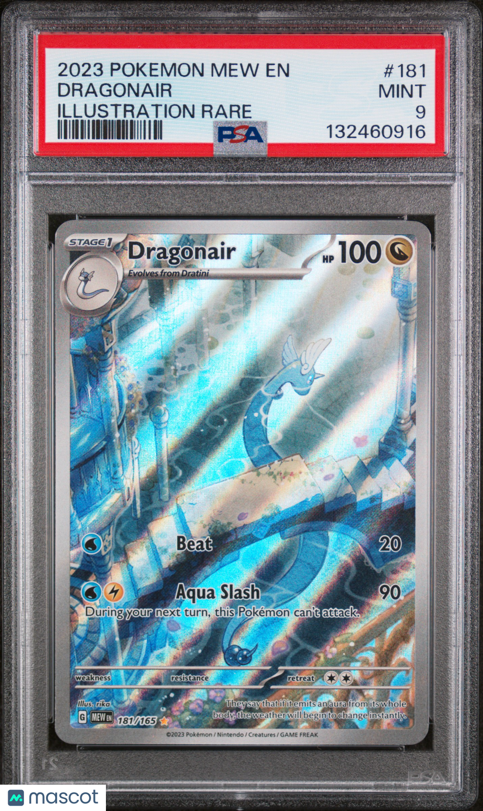 2023 Pokemon Mew EN-151 Dragonair #181 Illustration Rare PSA 9