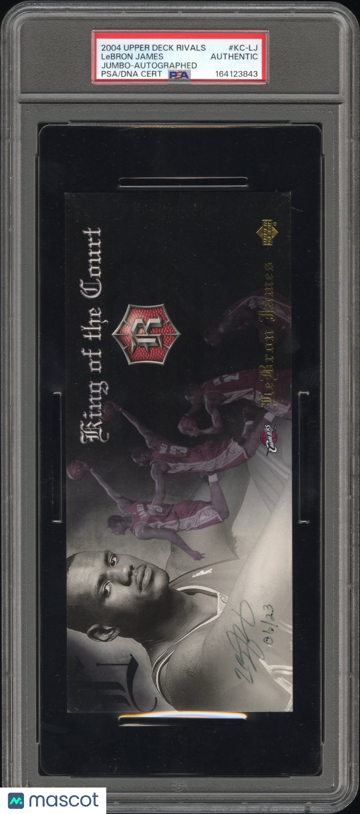 2004 Upper Deck Rivals Jumbo LeBron James Autographed 06/23 #KC-LJ PSA A