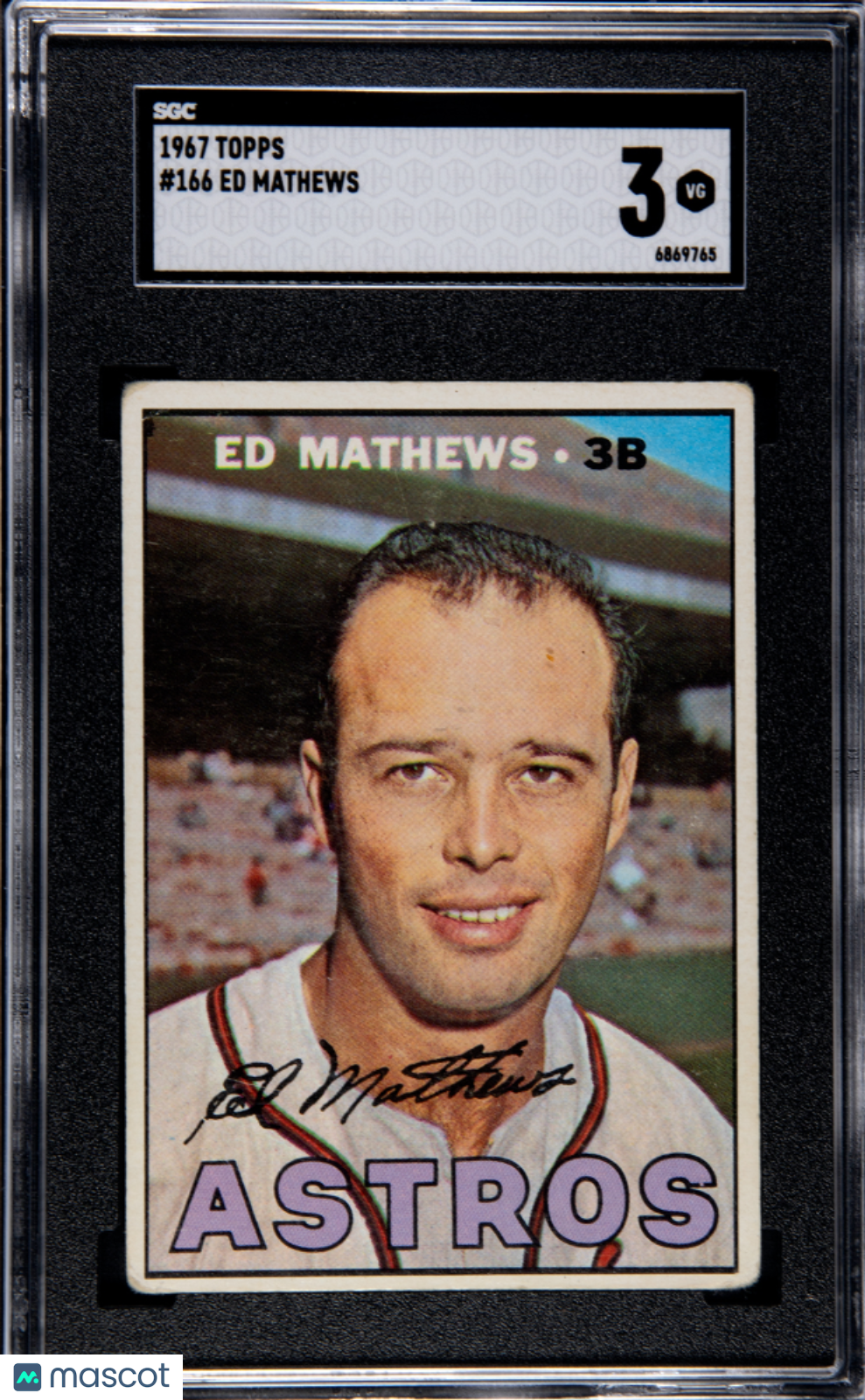 1967 Topps Ed Mathews #166 SGC 3 Houston Astros