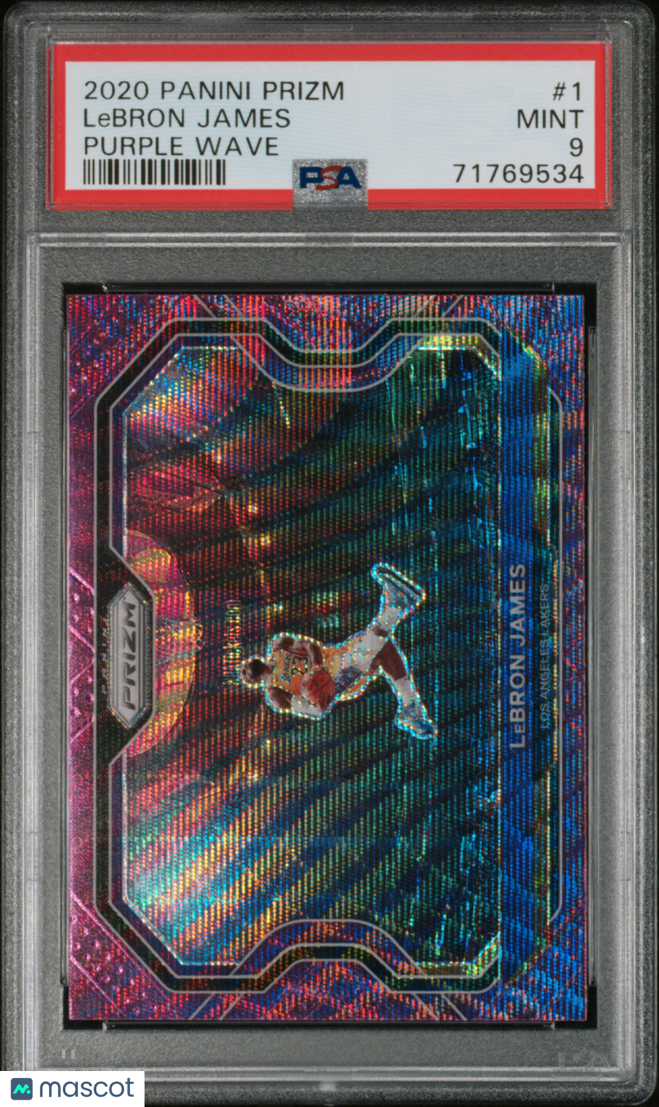 2020 Panini Prizm LeBron James Purple Wave #1 PSA 9