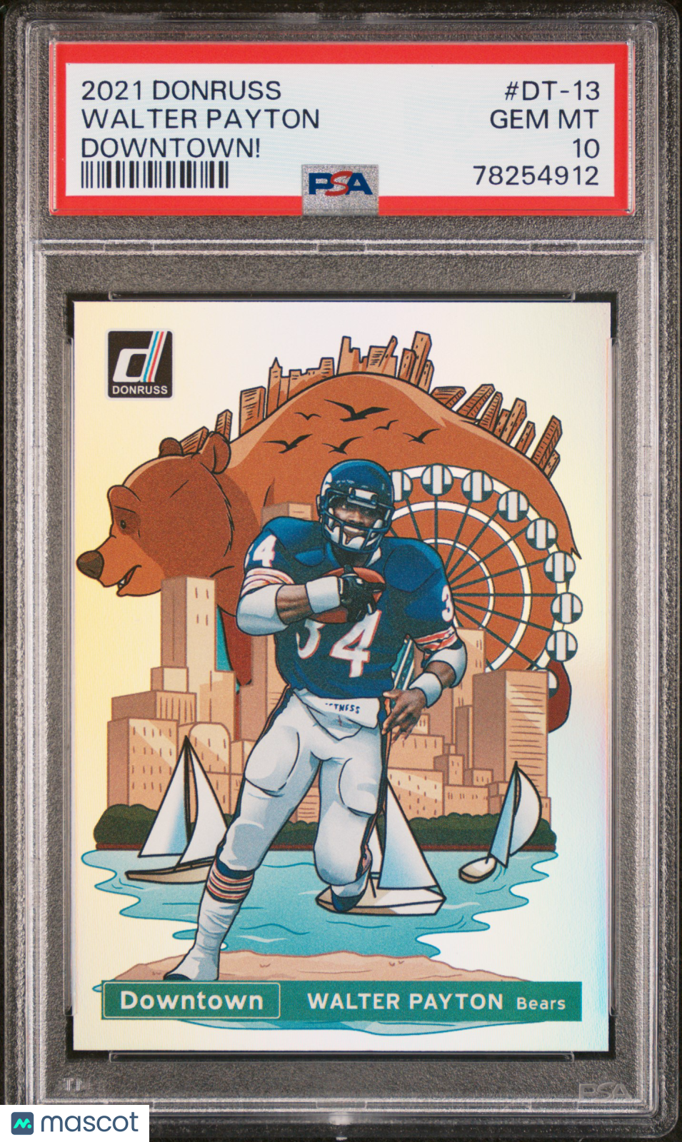 2021 Donruss Downtown Walter Payton Downtown! SSP #DT-13 PSA 10 Chicago Bears