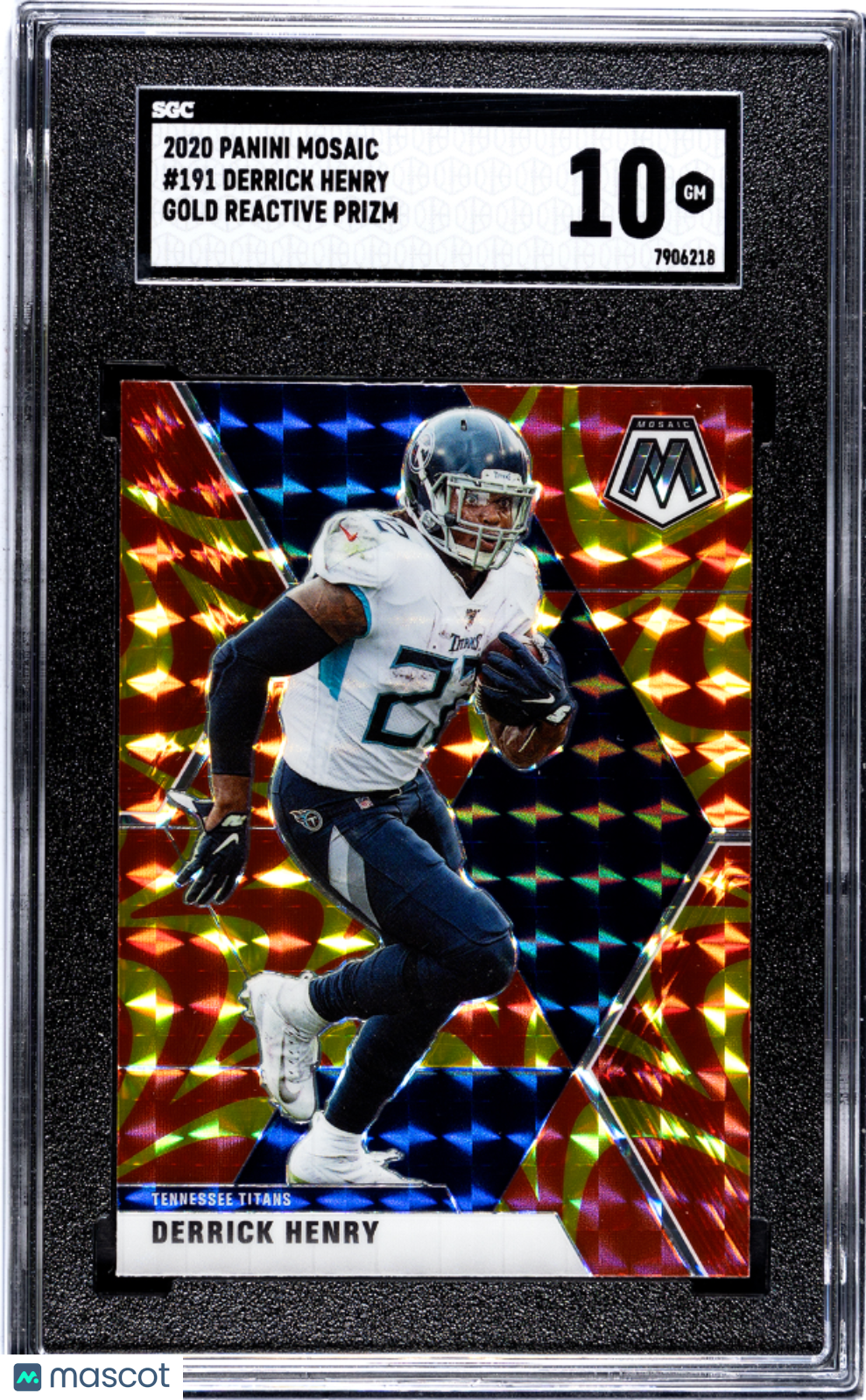2020 Panini Mosaic Derrick Henry Gold Reactive Prizm #191 SGC 10 GEM MINT