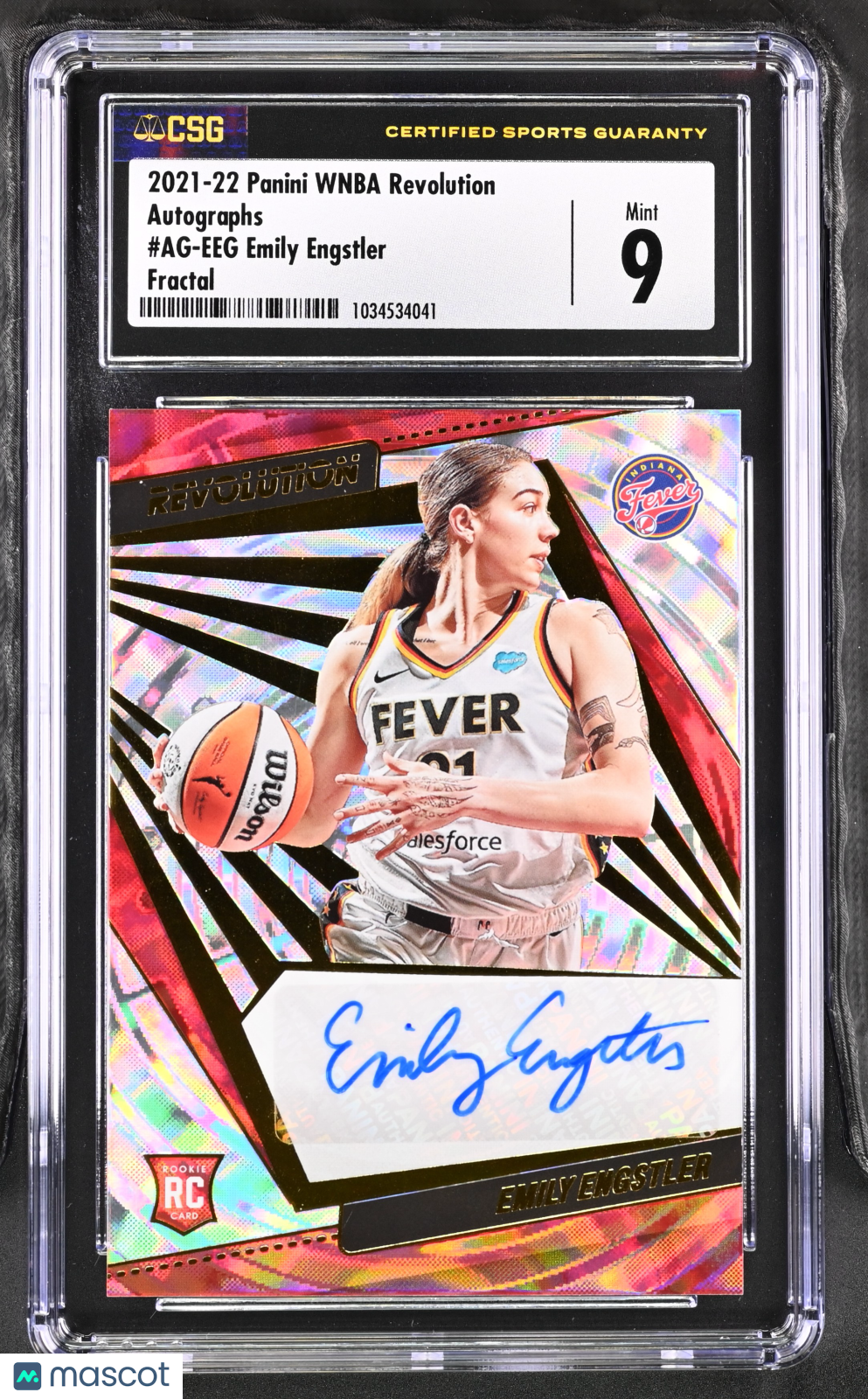 2021-22 Panini WNBA Revolution Emily Engstler Fractal Auto #AG-EEG CGC 9
