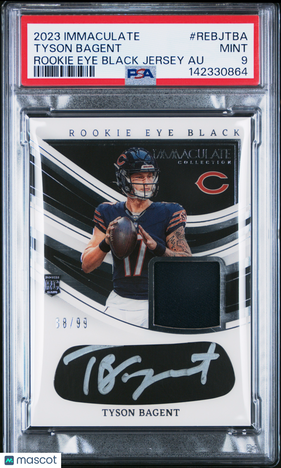 2023 Collection Immaculate Rookie Eye Black Auto Tyson Bagent 88/99 PSA 9