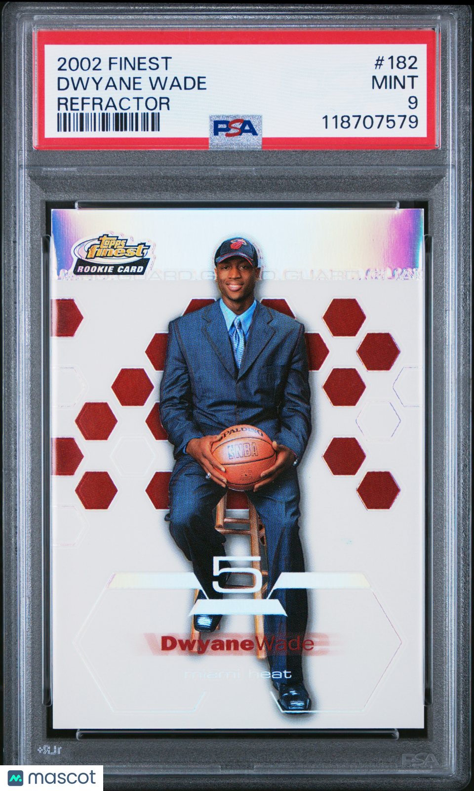 2002 Finest Dwyane Wade Refractor #182 PSA 9