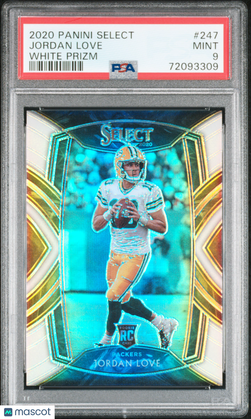 2020 Panini Select Jordan Love White Prizm #247 PSA 9