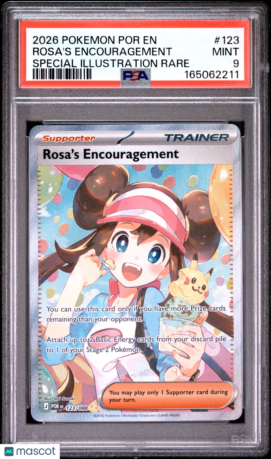 2026 Pokemon Perfect Order Rosa's Encouragement #123 SIR PSA 9 MINT