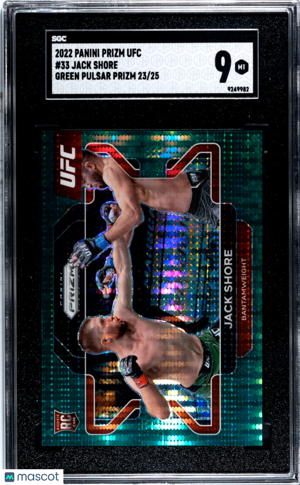 2022 Panini Prizm Ufc Jack Shore Green Pulsar Prizm #33 SGC 9