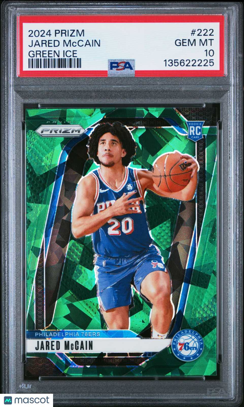 2024 Panini Prizm Jared Mccain Green Ice #222 PSA 10