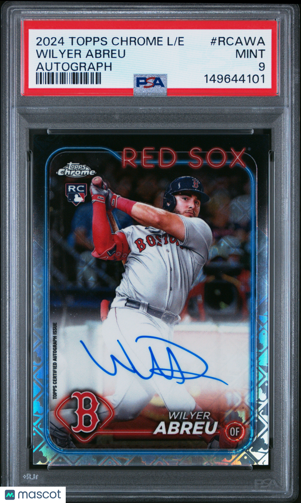 2024 Topps Chrome Logofractor MLB Refractor Chrome Auto Wilyer Abreu PSA 9
