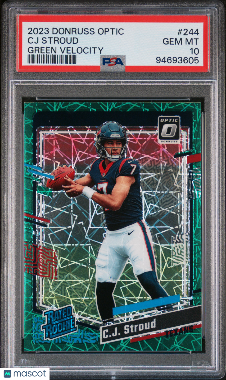 2023 Panini Donruss Optic CJ Stroud Green Velocity #244 PSA 10