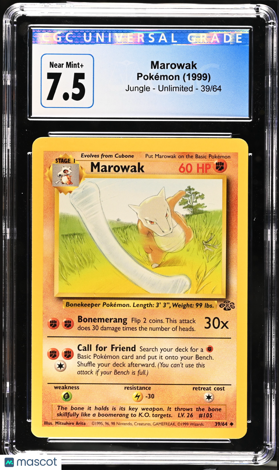 1999 Pokemon Jungle Marowak #39/64 CGC 7.5