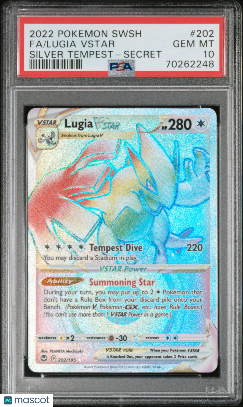 2022 Pokemon Sword & Shield Silver Tempest Lugia VSTAR PSA 10