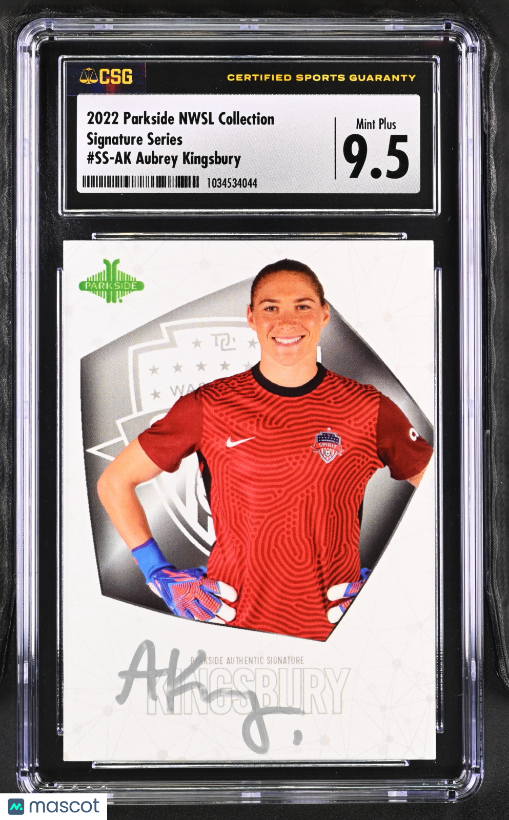2022 Parkside Nwsl Collection Aubrey Kingsbury Signature Series #SS-AK CGC 9.5