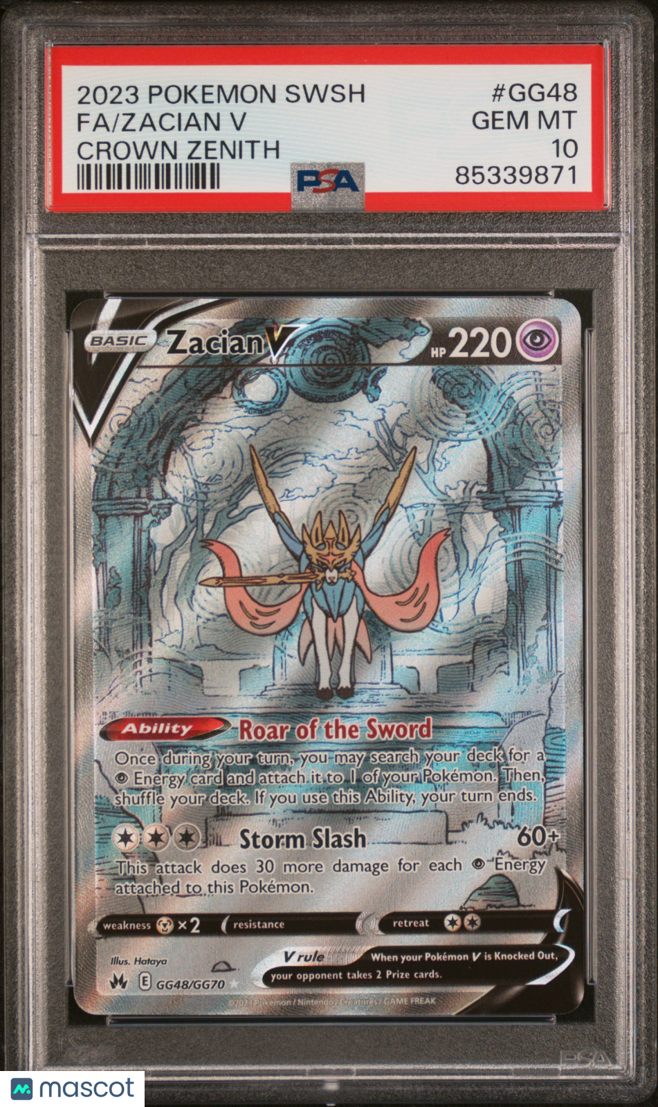 2023 Pokemon Sword And Shield Crown Zenith Zacian V #GG48 Crown Zenith Fa PSA 10