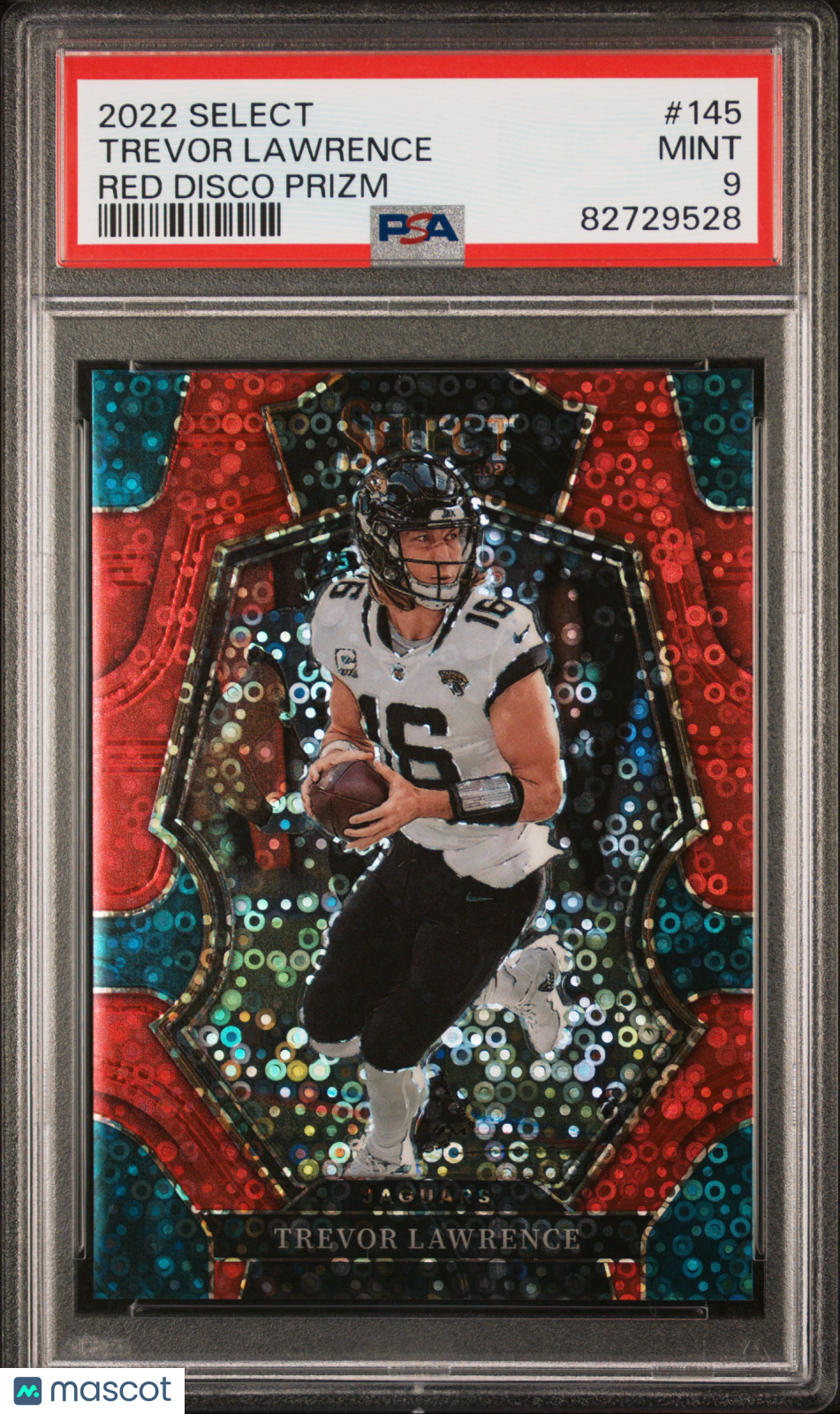 2022 Panini Select Trevor Lawrence Red Disco Prizm #145 PSA 9