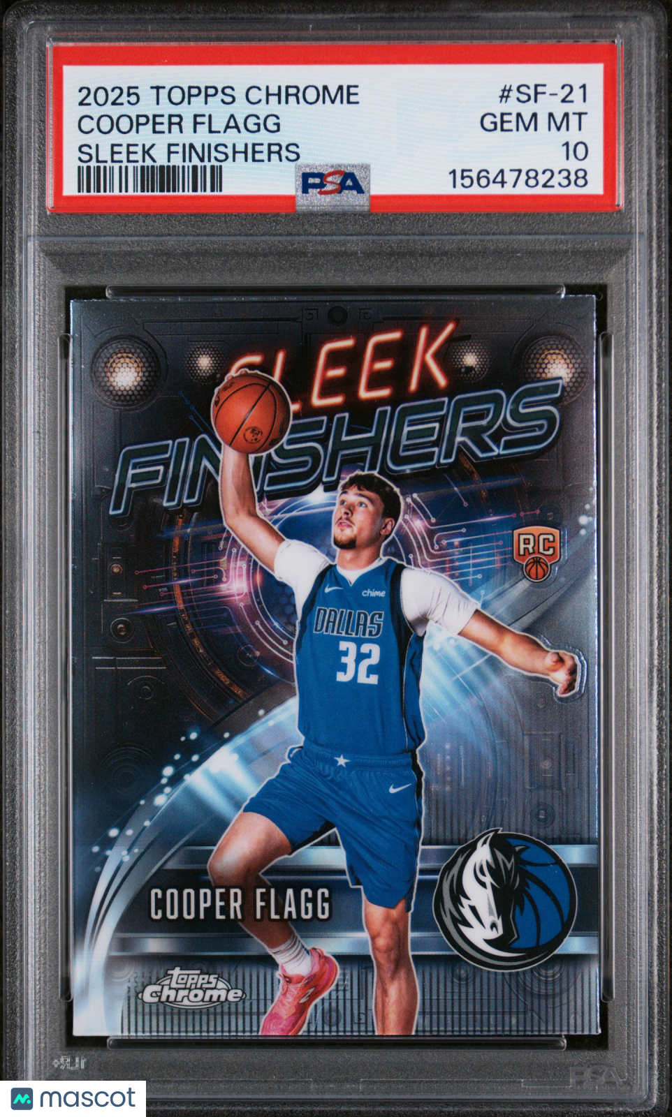2025 Topps Chrome Sleek Finishers Cooper Flagg #SF-21 PSA 10
