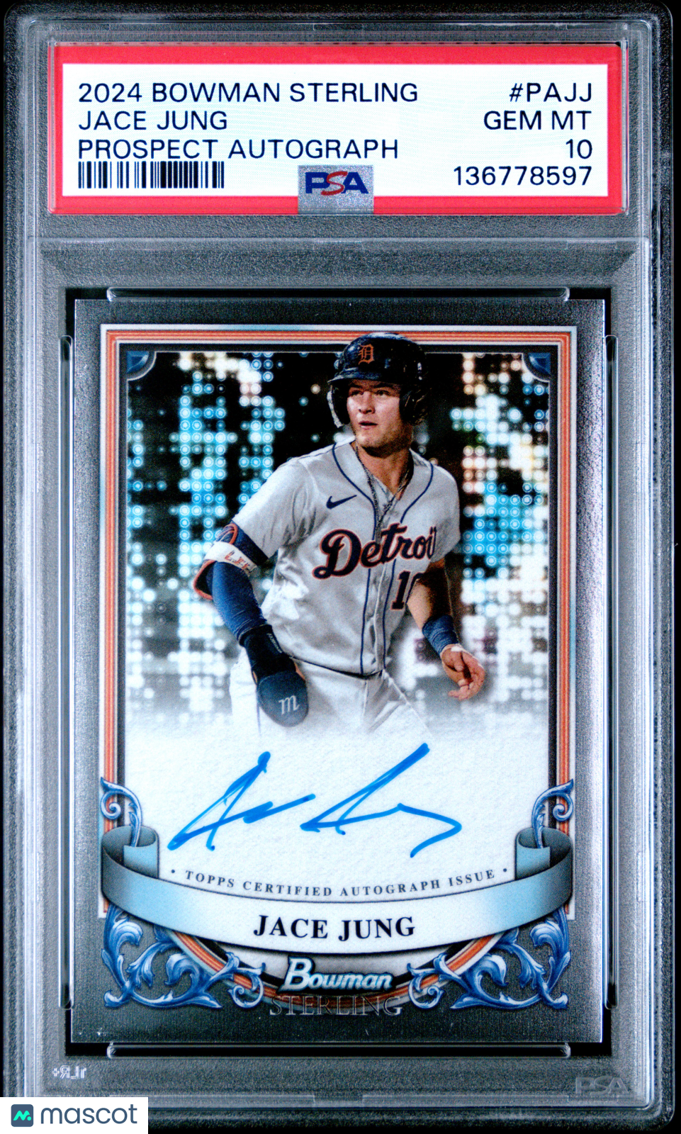 2024 Bowman Sterling Prospect Autographs Jace Jung #PAJJ PSA 10 GEM MINT