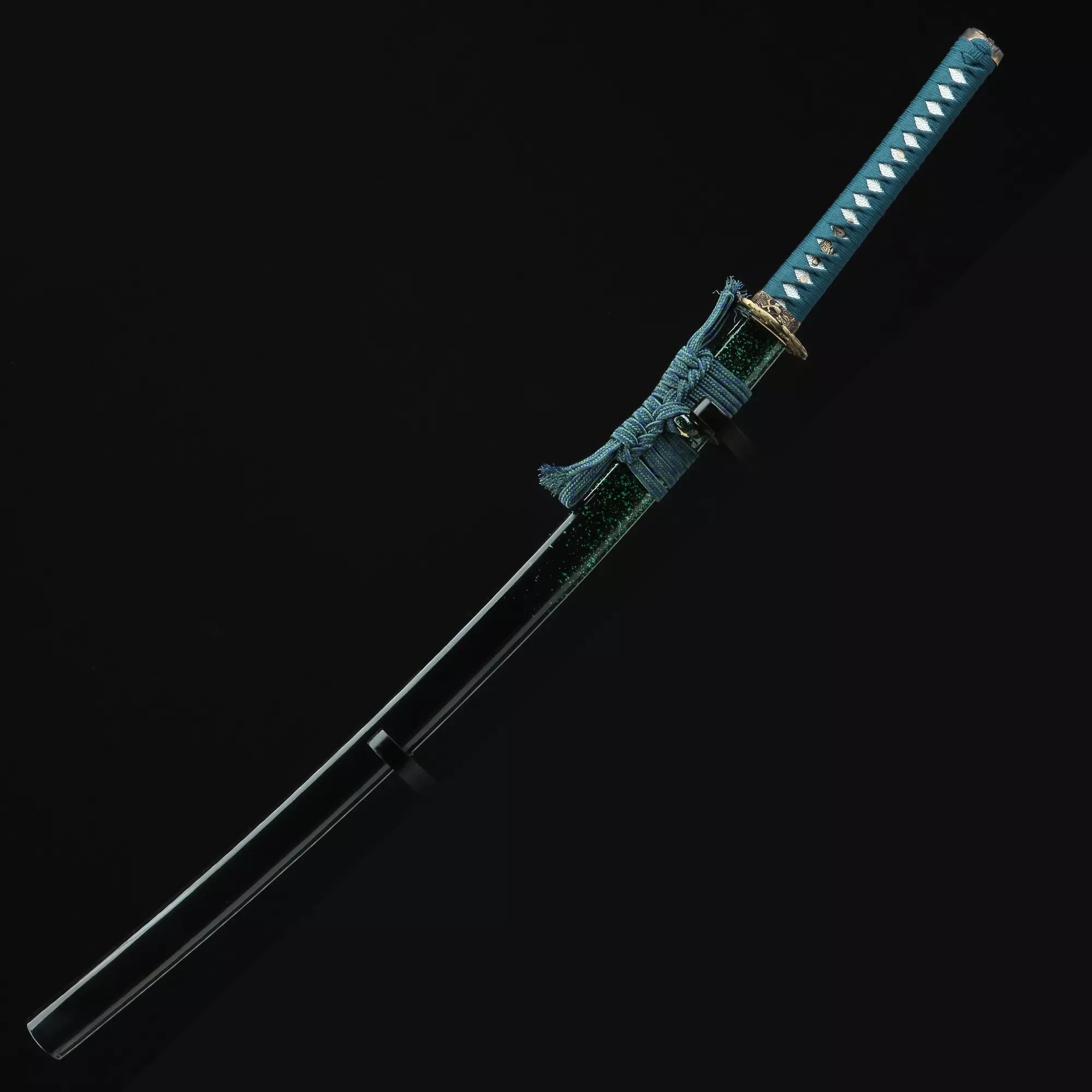 Handmade Japanese Katana Sword T10 Folded Clay Tempered Steel Full Tang