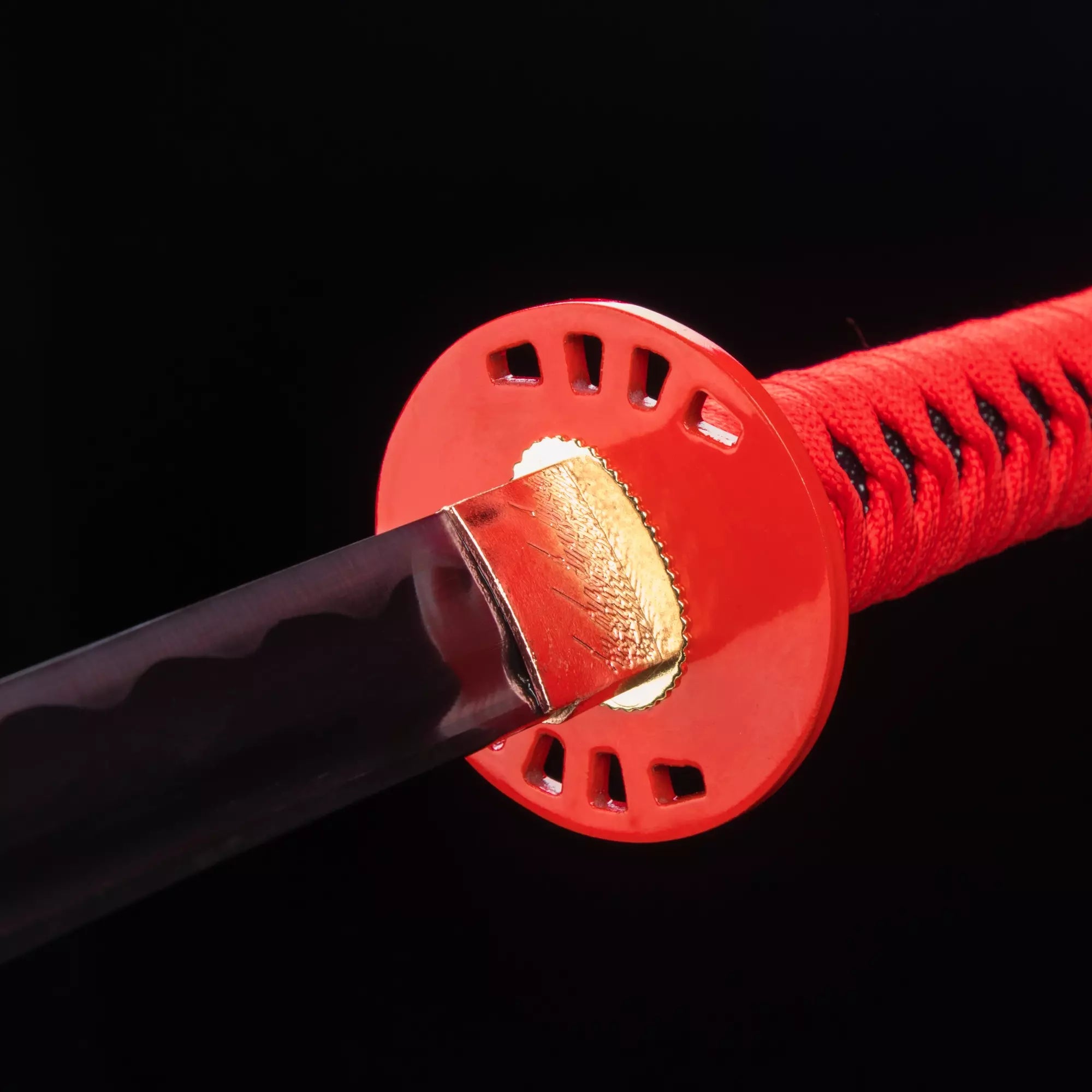 Handmade Japanese Katana Sword With Purple Blade And Red Scabbard