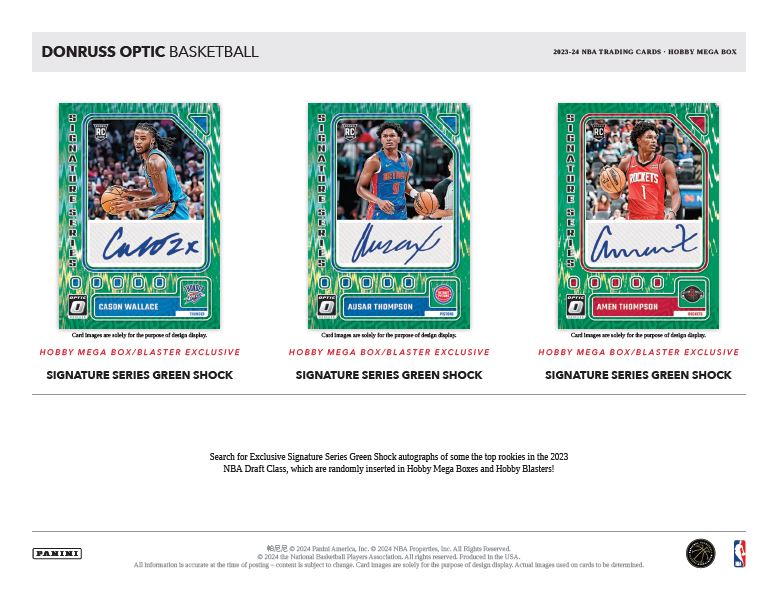 HOBBY 2023/24 Panini Donruss Optic NBA Basketball Blaster Box (GREEN SHOCK Parallels) - NBA Hobby Box