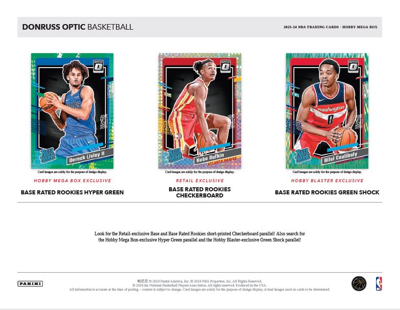 HOBBY 2023/24 Panini Donruss Optic NBA Basketball Blaster Box (GREEN SHOCK Parallels) - NBA Hobby Box