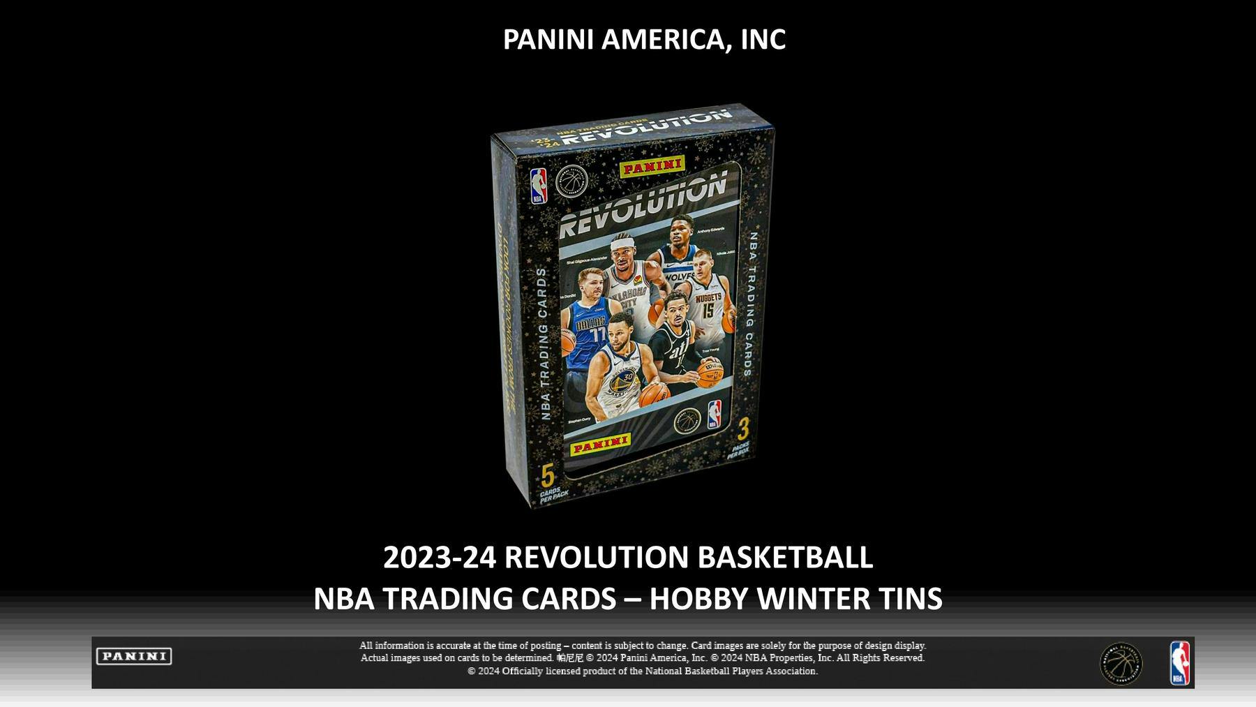 HOBBY 2023/24 Panini Revolution Basketball Winter Holiday Tin (4 RCs per Box) - NBA Hobby Box