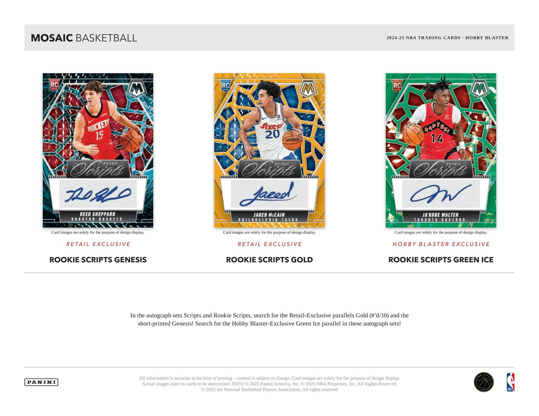 2024/25 Panini Mosaic Basketball Hobby Blaster Box (Green Ice Prizm) - NBA Hobby Box