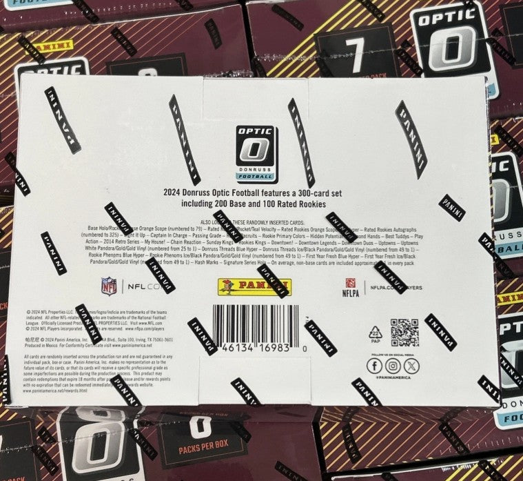 Hobby 2024 Panini Donruss Optic Football Mega Box (Red Hyper Parallels)(1 Auto or Mem) - NFL Mega Box