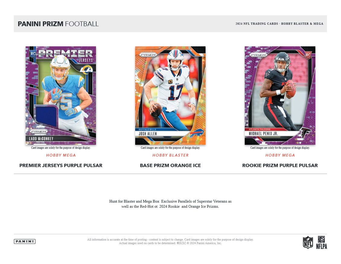 Hobby 2024 Panini Prizm Football Blaster Box (Orange Ice Prizms) - NFL Blaster