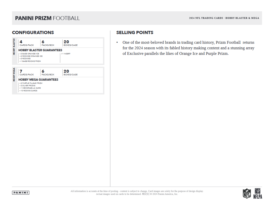Hobby 2024 Panini Prizm Football Mega Box (Purple Pulsar Prizms) NFL Blaster