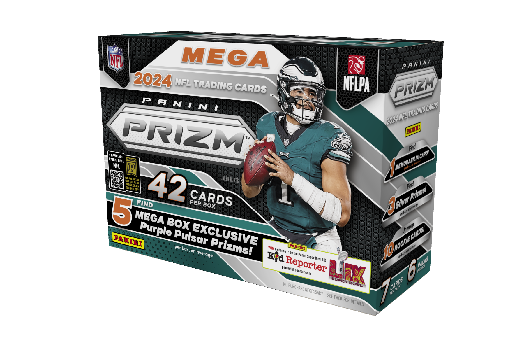 Hobby 2024 Panini Prizm Football Mega Box (Purple Pulsar Prizms) NFL Blaster