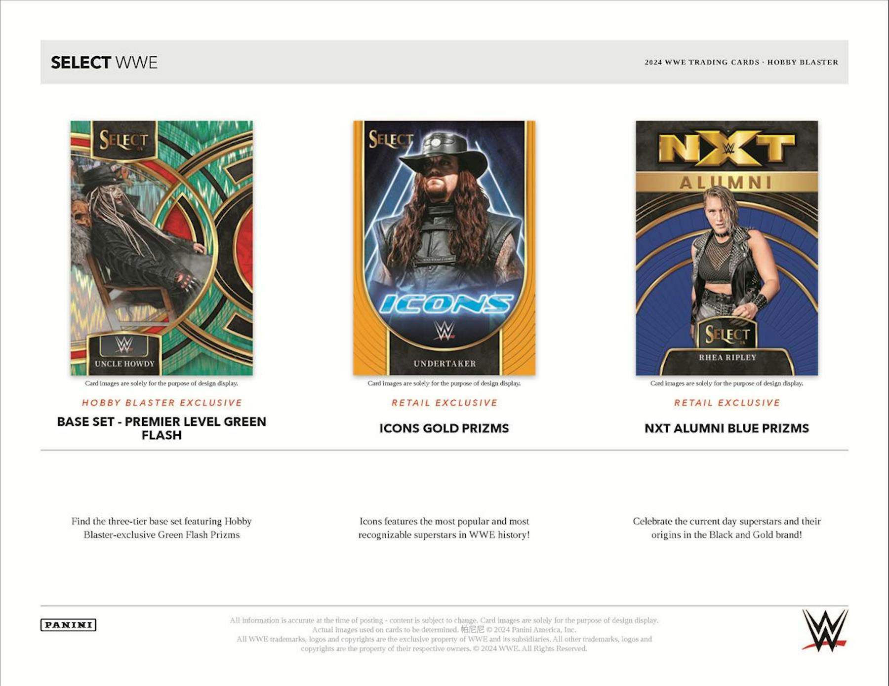 HOBBY 2024 Panini Select WWE Wrestling Hobby Blaster Box (6 Inserts/Prizms) Look for Green Flash - Hobby Box