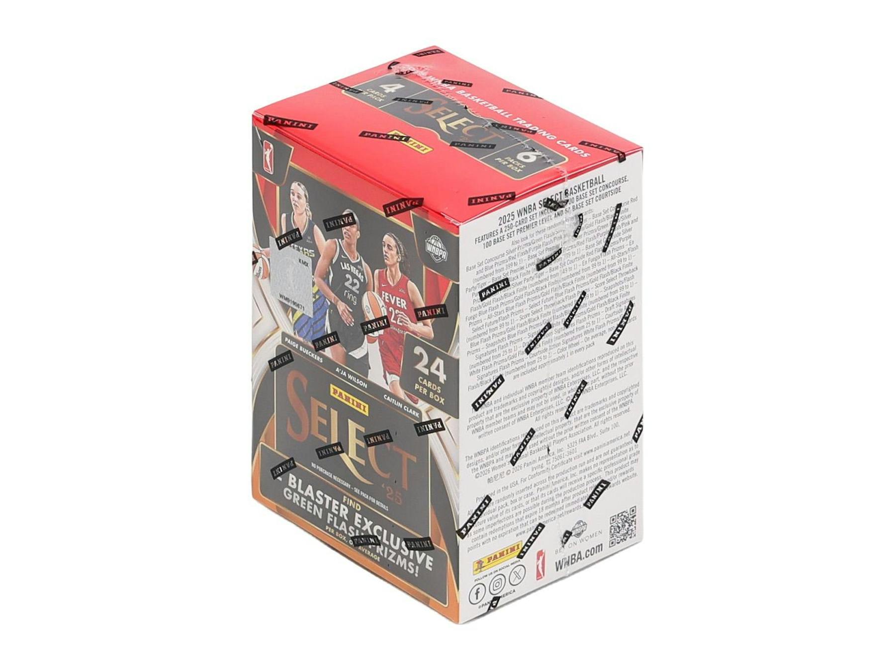 Hobby 2025 Panini Select WNBA Basketball Red Top Blaster Box (Green Flash Prizms) - Blaster Box