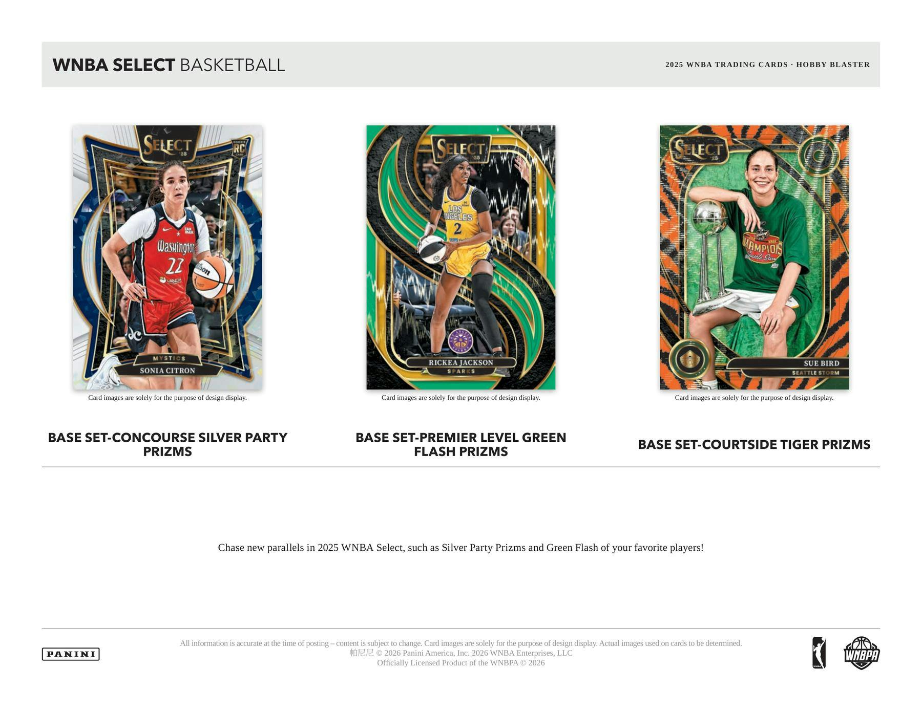 Hobby 2025 Panini Select WNBA Basketball Red Top Blaster Box (Green Flash Prizms) - Blaster Box