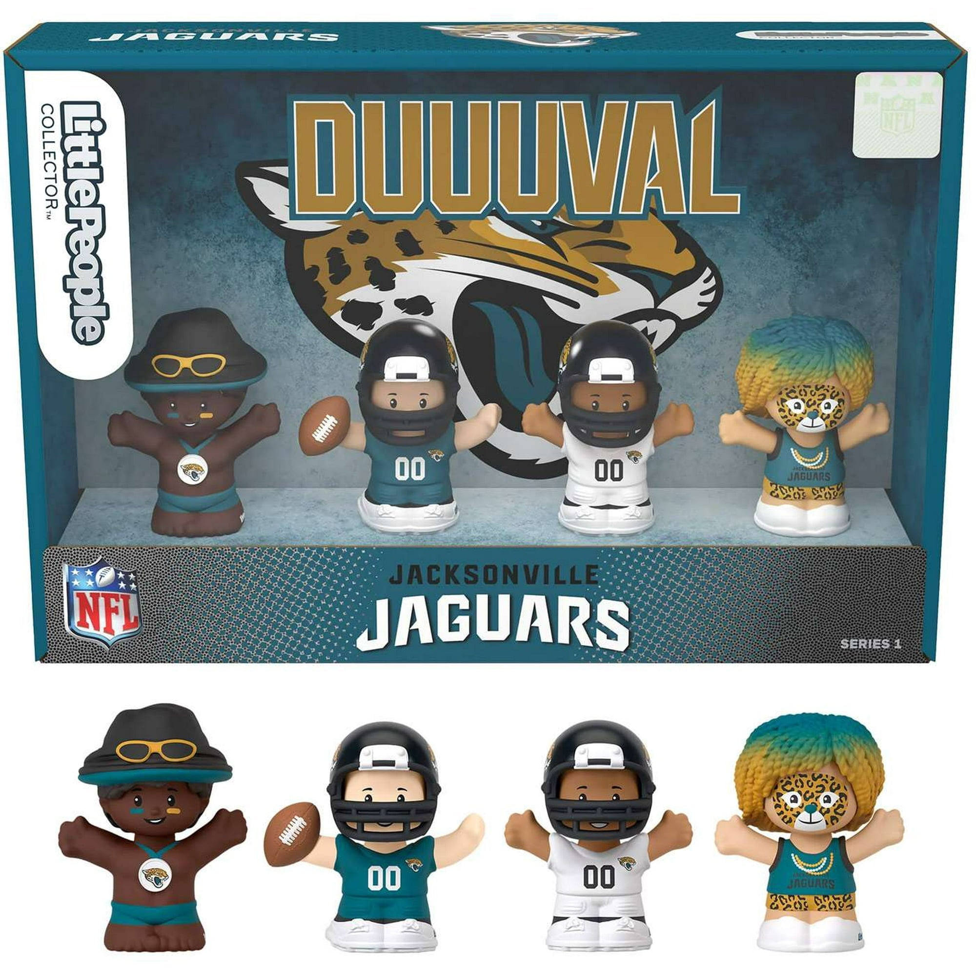 Jacksonville Jaguars Fisher-Price Little People 4-Pack NFL Figures Collector Set - NFL Little People
