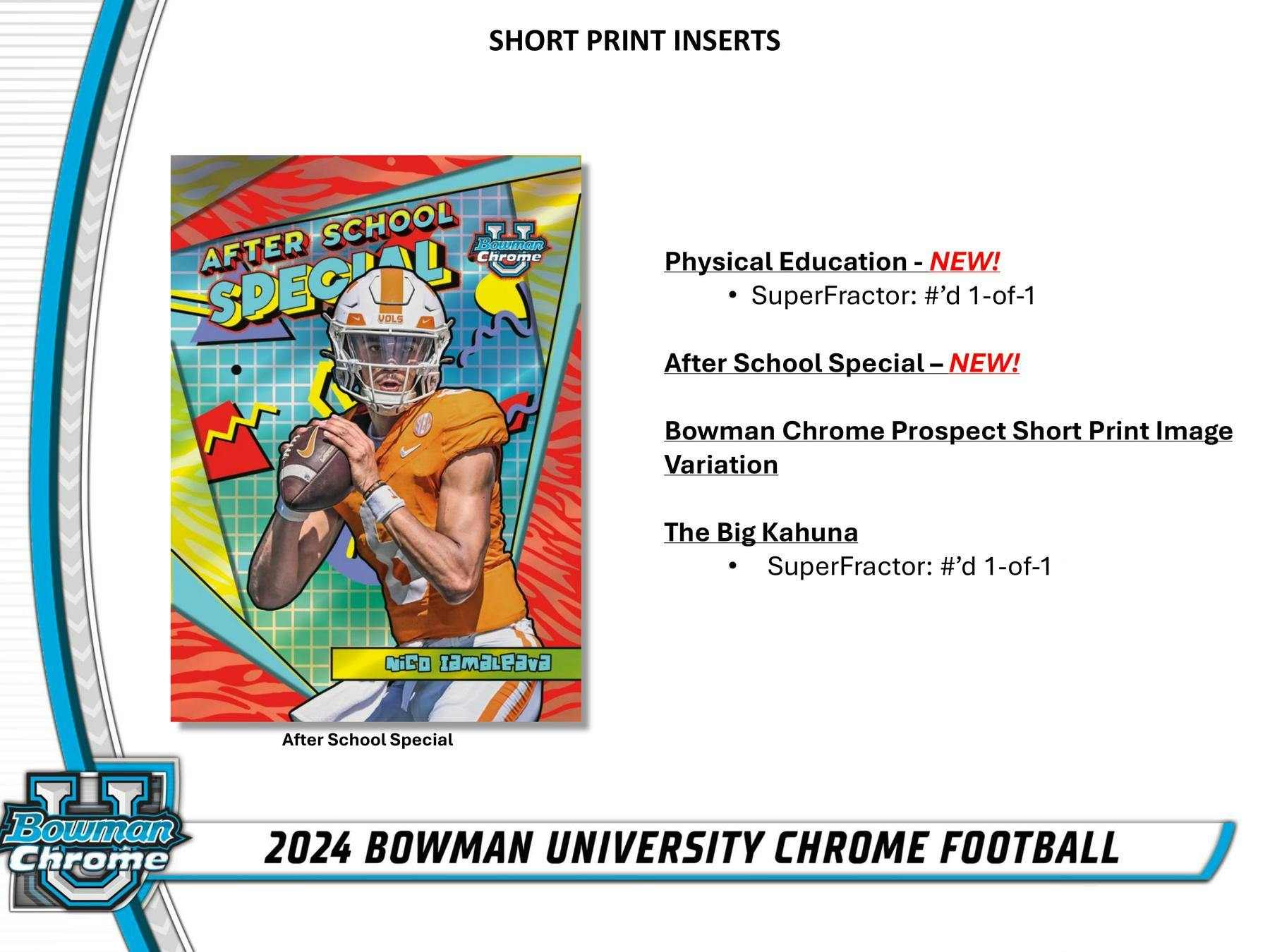JUMBO 2024 Bowman University Chrome Football Hobby Jumbo Box (3 Autos) NFL Hobby Box