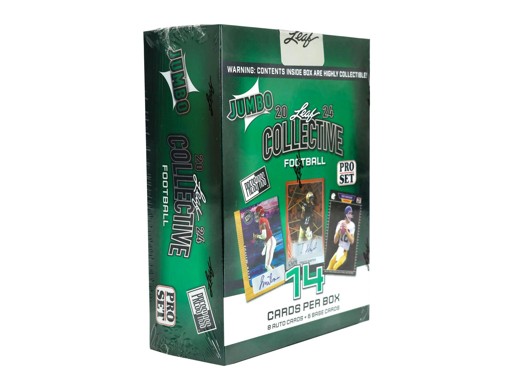 JUMBO 2024 Leaf Collective Football Hobby Box (8 Autos) Travis Hunter Jayden Daniels Cam Ward (Copy) - NFL Hobby Box