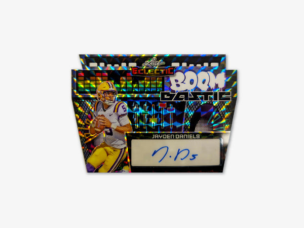 Jumbo 2024 Leaf Eclectic Football Hobby Jumbo Box (8 Autographs) Jayden Daniels Cam Ward - NFL Hobby Box