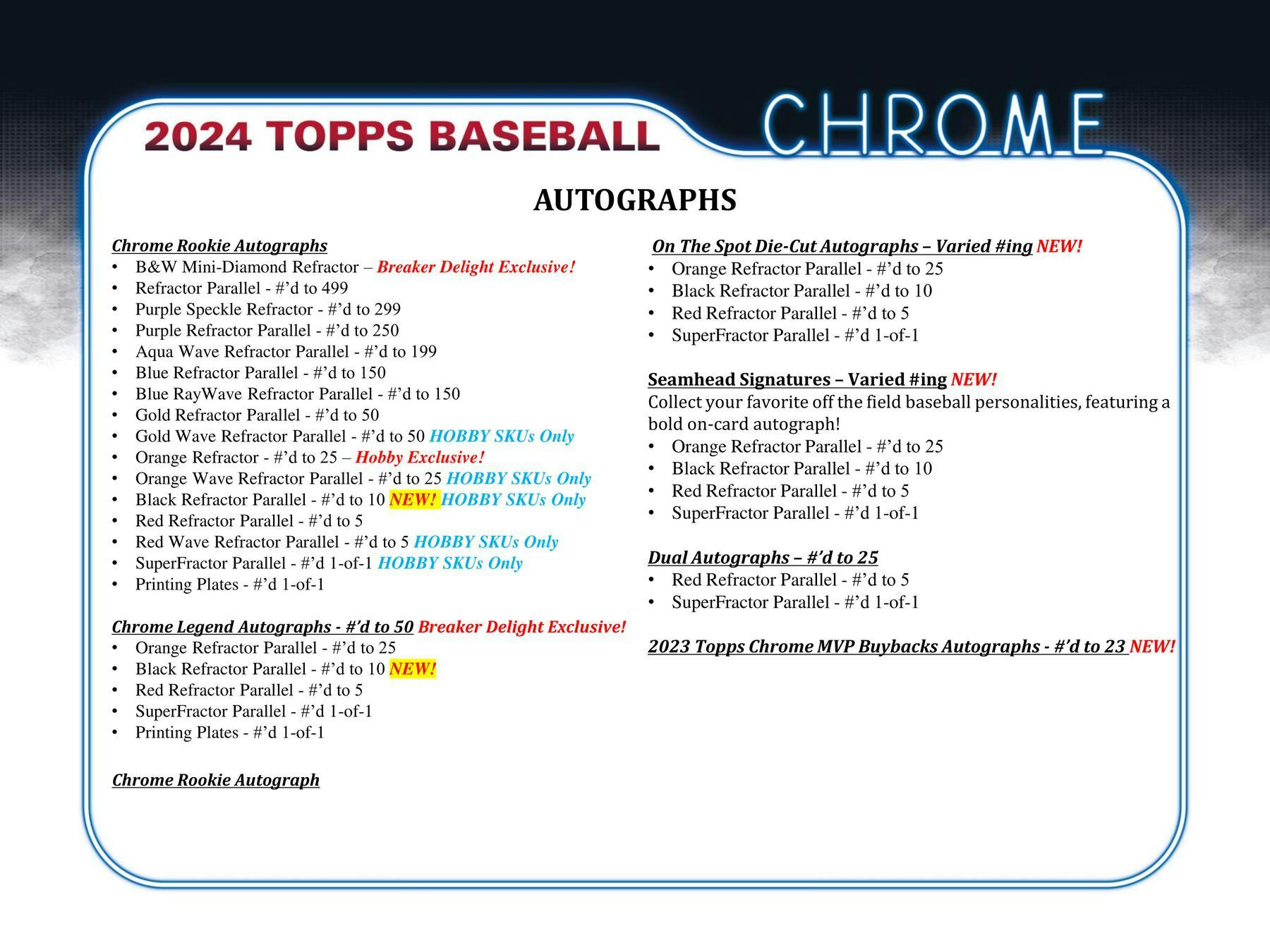 JUMBO 2024 Topps Chrome MLB Baseball Hobby HTA Jumbo Box (3 Autos) MVP BUYBACK - MLB Hobby Box