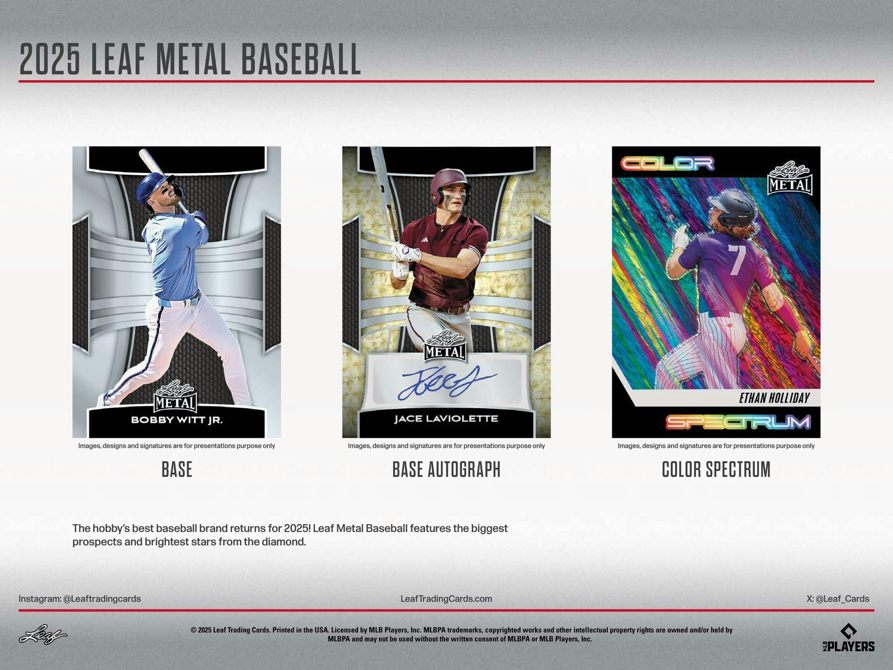 Jumbo 2025 Leaf Metal Baseball Hobby Box (9 Autos) - MLB Hobby Box