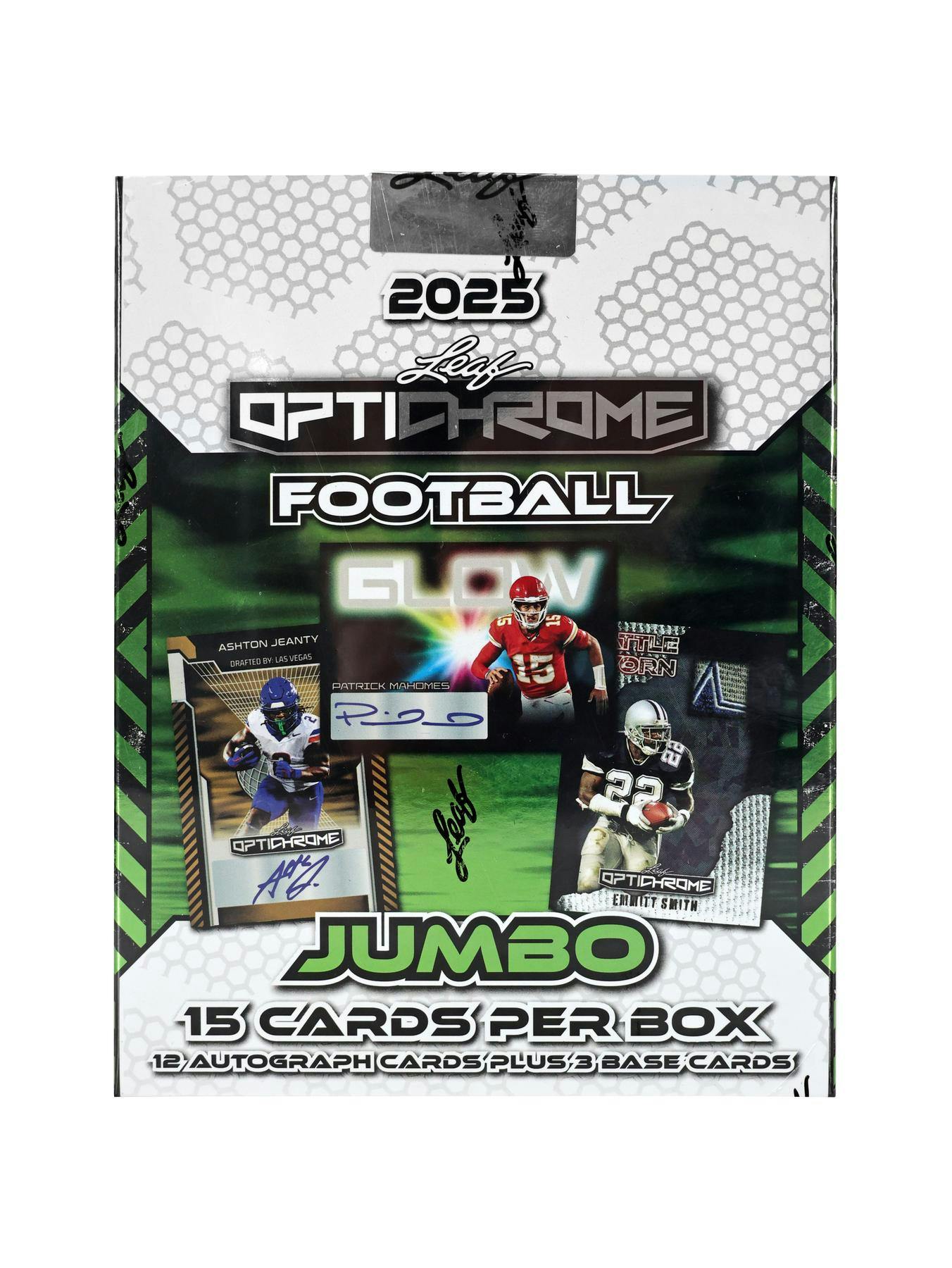 Jumbo 2025 Leaf Optichrome Football Hobby Box (12 Autographs) NFL Hobby Box