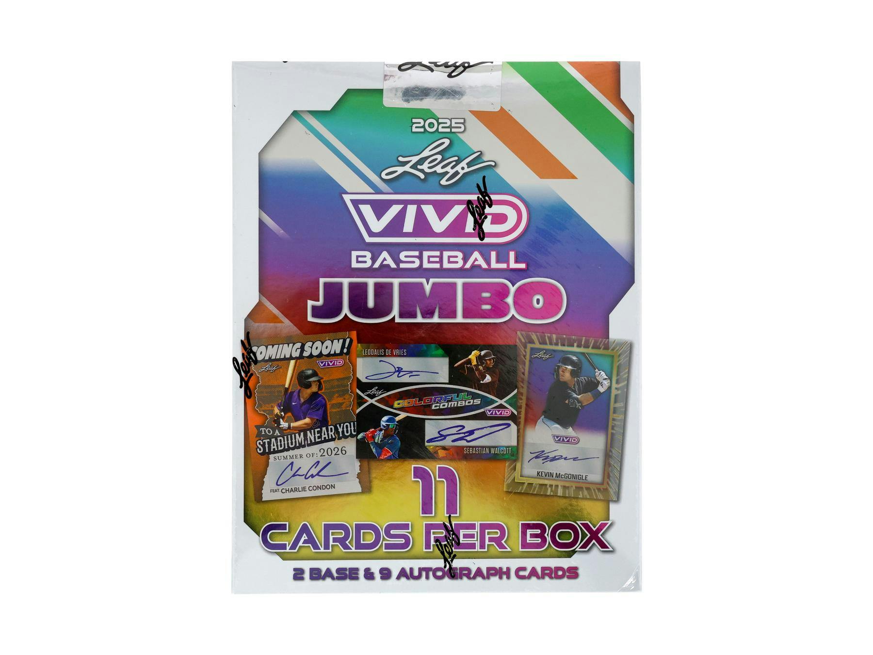 Jumbo 2025 Leaf Vivid Baseball Hobby Box (11 Autos) - MLB Hobby Box