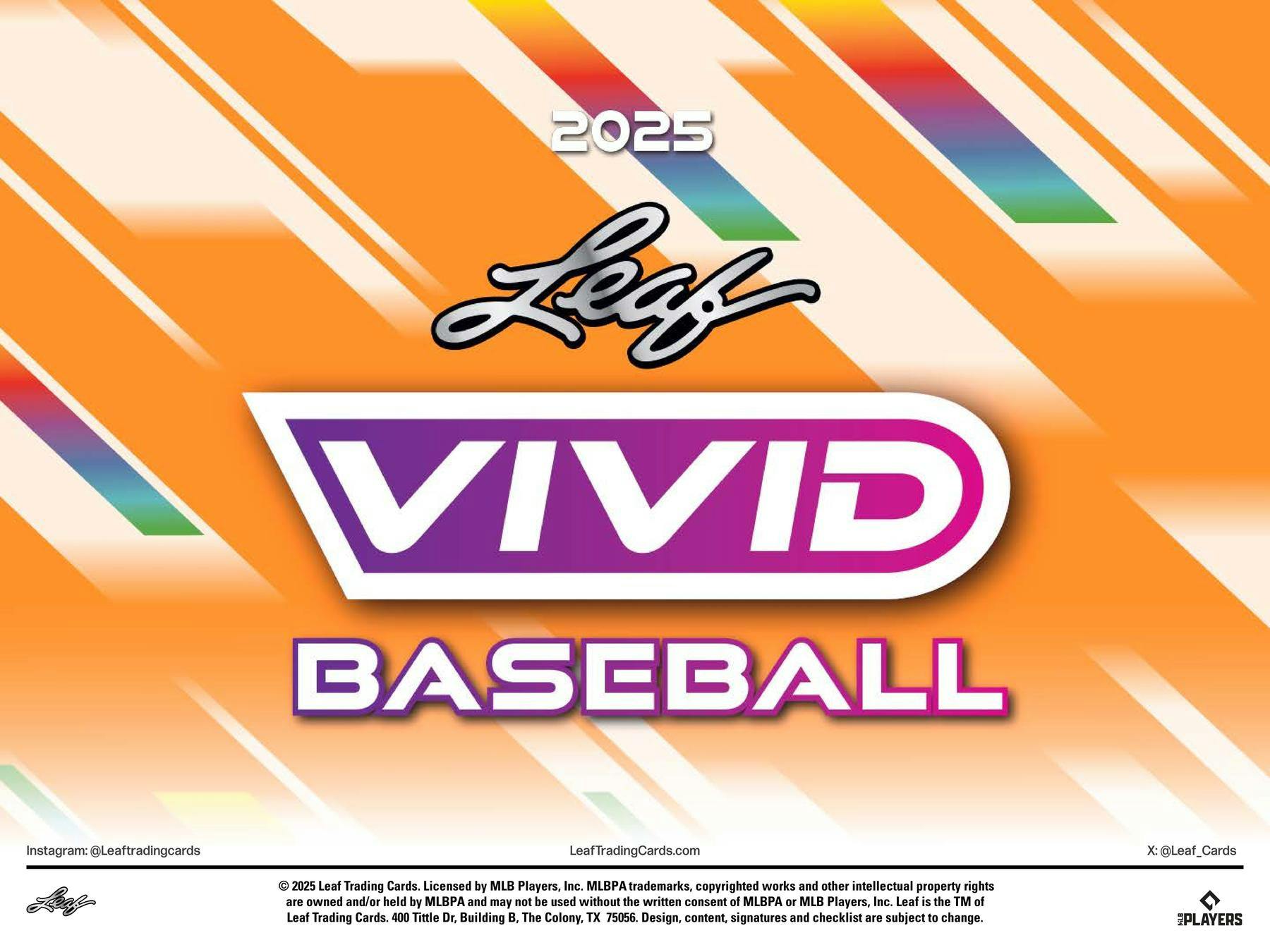 Jumbo 2025 Leaf Vivid Baseball Hobby Box (11 Autos) - MLB Hobby Box