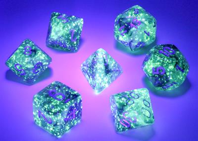 Luminary: Borealis Polyhedral Light Smoke/silver 7-Die Set CHX27578 - Dice Sets & Games