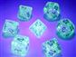 Luminary: Borealis Polyhedral Teal/gold 7-Die Set CHX27585 - Dice Sets & Games