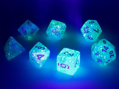 Luminary: Polyhedral Sky/silver 7-Die Set CHX27566 - Dice Sets & Games