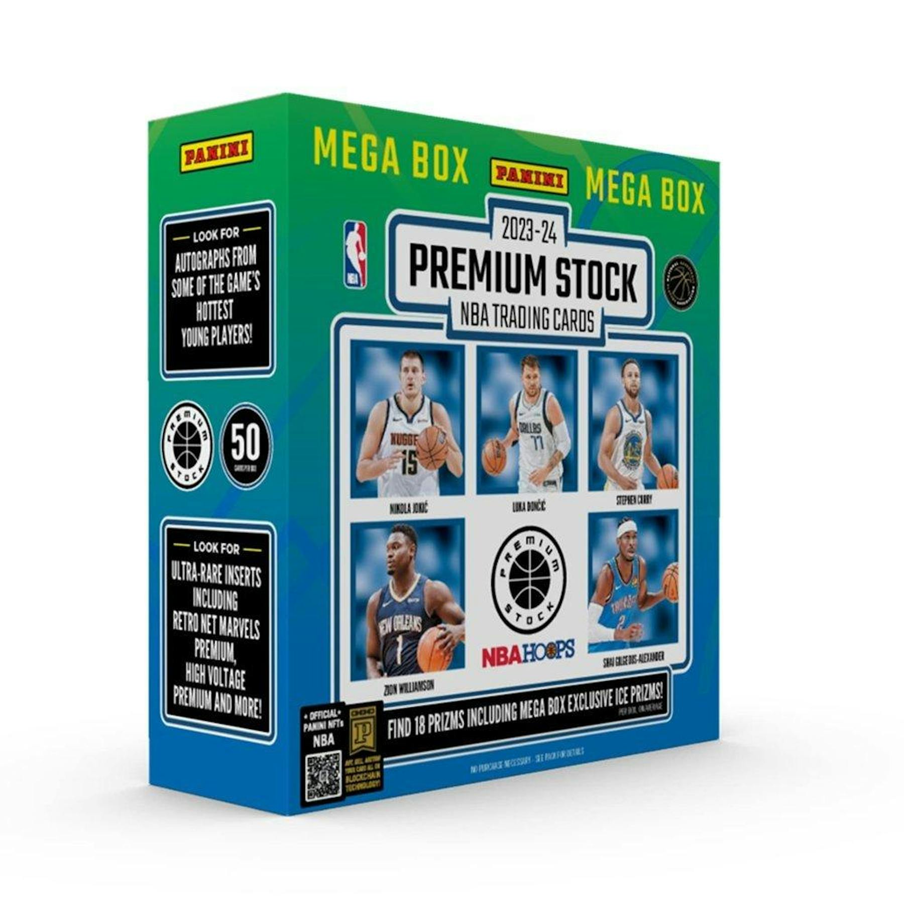 MEGA 2023/24 Panini Hoops Premium Stock Basketball Mega Box (18 Prizm Inserts) - NBA Blaster